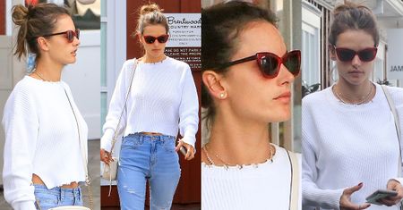 #TRENDY: Alessandra Ambrosio w kaszmirowej bluzie