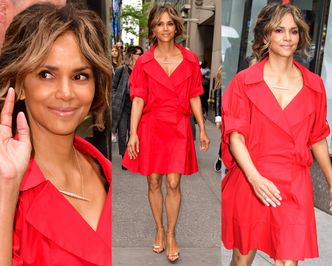 Olśniewająca Halle Berry odsłania nogi w czerwonej sukience