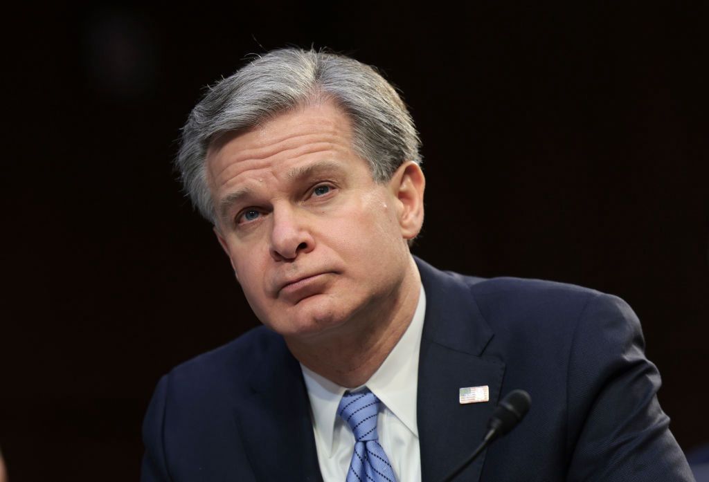 Senate Intelligence Hearing Examines Worldwide ThreatsWASHINGTON, DC - MARCH 10: Federal Bureau of Investigation (FBI) Director Christopher Wray testifies before the Senate Intelligence Committee on March 10, 2022 in Washington, DC. The committee held a hearing on worldwide threats. (Photo by Kevin Dietsch/Getty Images)Kevin Dietsch