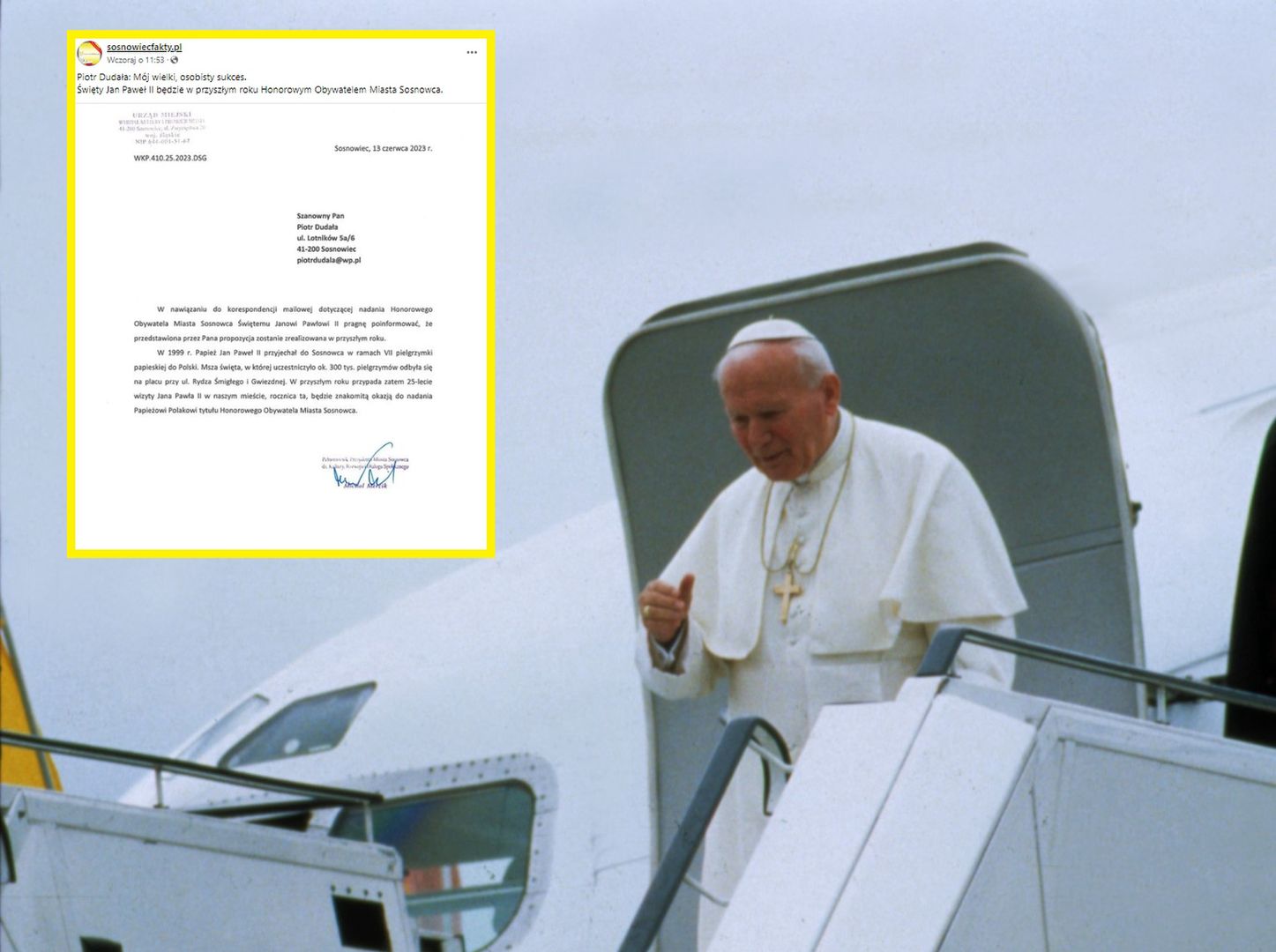 Jan Paweł II Honorowym Obywatelem Sosnowca? Jest decyzja