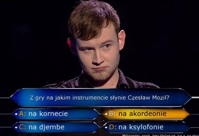 Krzysztof Wójcik w finale "Milionerów"