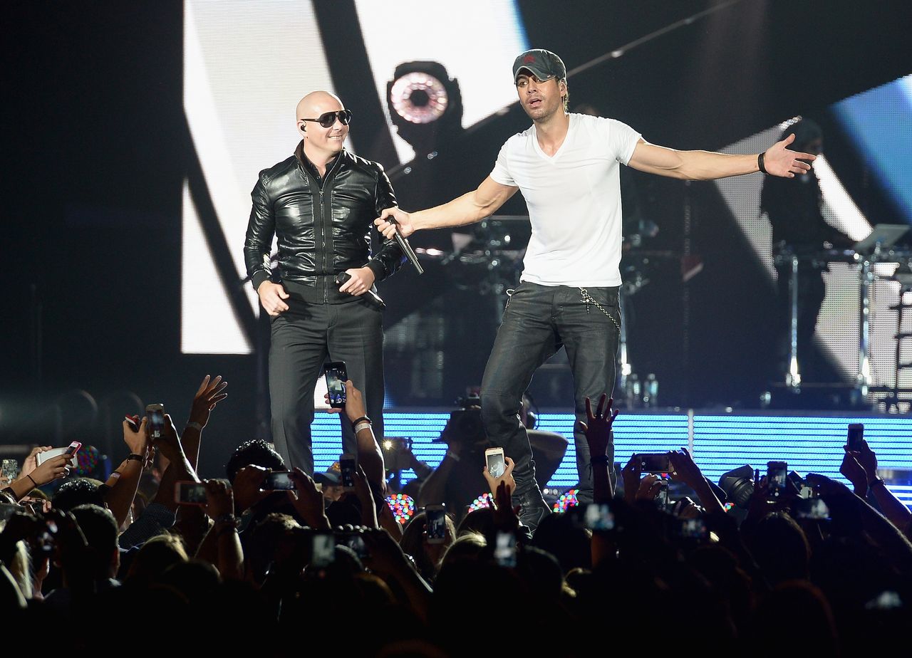 Enrique Iglesias and Pitbull Perform At American Airlines Arena
MIAMI, FL - OCTOBER 26: Pitbull and Enrique Iglesias perform at American Airlines Arena on October 26, 2014 in Miami, Florida. (Photo by Gustavo Caballero/Getty Images)
Gustavo Caballero
Celebrities, Music