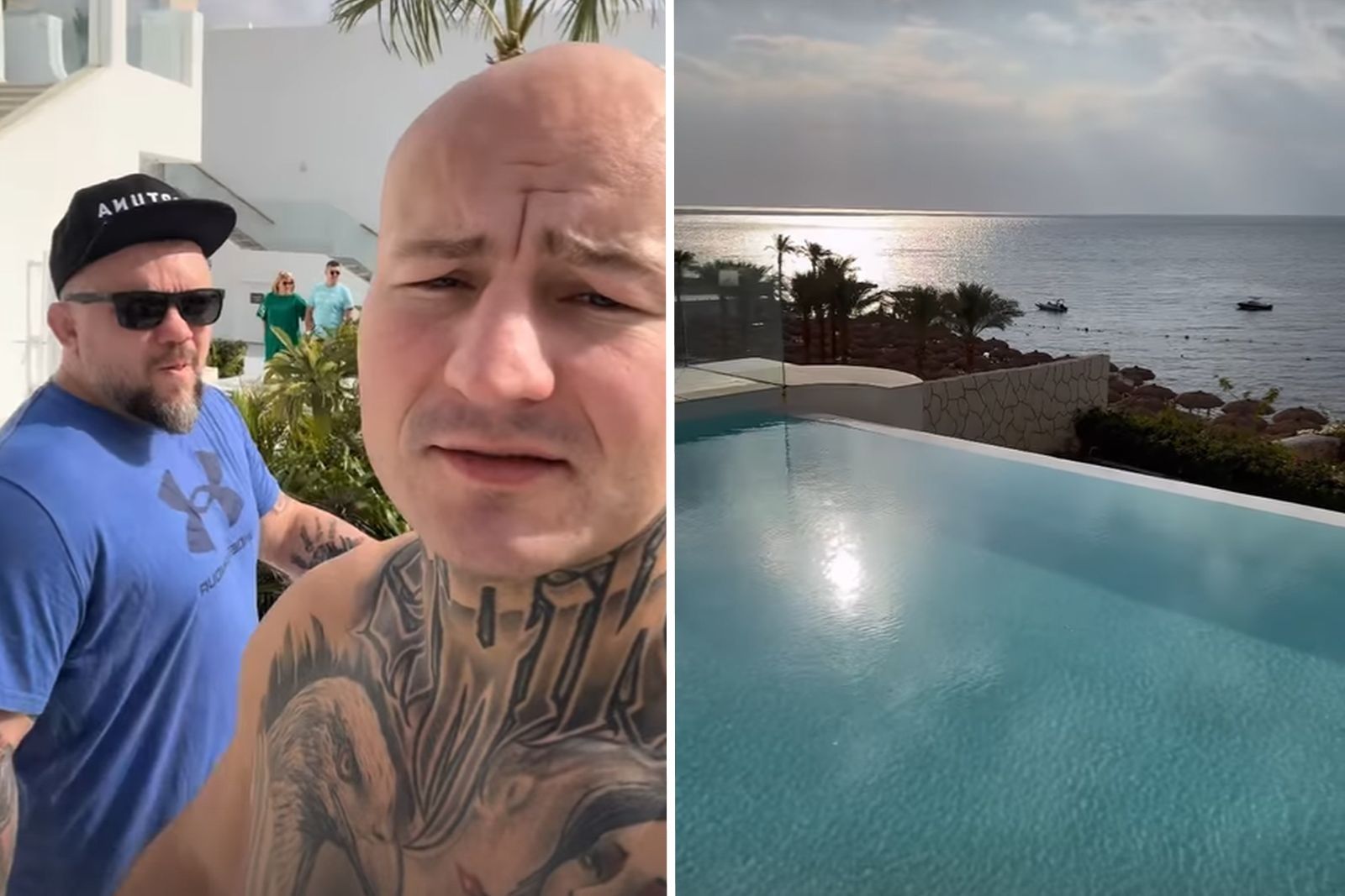 Na zdjęciu od lewej: Łukasz "Juras" Jurkowski i Artur Szpilka. Po prawej stronie widok z apartamentu "Jurasa"