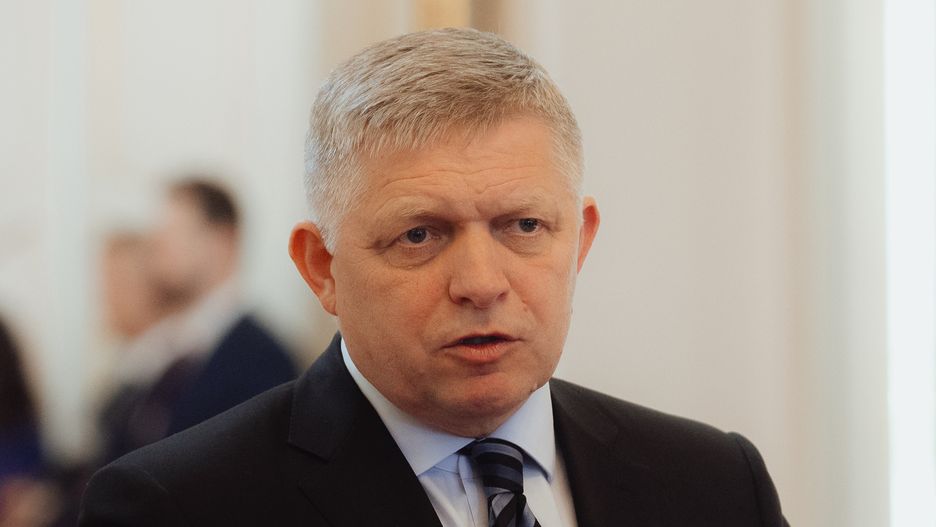BRATISLAVA, SLOVAKIA - APRIL 28: Robert Fico, Prime Minister of Slovakia during a press conference after their meeting at the Office of the Government of the Slovak Republic in Bratislava, Slovakia on 28 April 2025. The Prime Ministers of Slovakia and Hungary discussed the development of their bilateral relations and the economic and geopolitical challenges currently facing the European Union. Robert Fico and Viktor Orbán also discussed the EU's multi-annual budget, possibilities for cooperation in the energy sector and measures to prevent illegal migration. (Photo by Robert Nemeti/Anadolu via Getty Images)