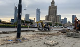 Warszawa. Rondo Dmowskiego się robi. Jeszcze trochę zamieszania na Marszałkowskiej