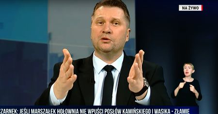 Czarnek wystąpił na antenie. "Dedykuję to panu rządcy Jońskiemu"