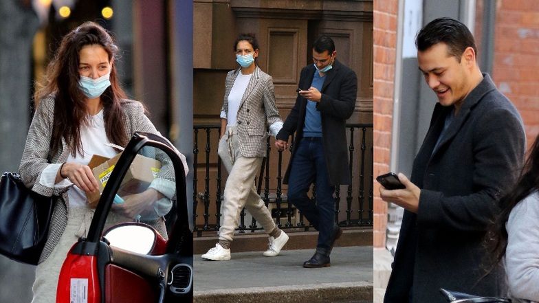 Ugodzona strzałą amora Katie Holmes idzie za rękę z młodszym o 10 lat ukochanym (ZDJĘCIA)