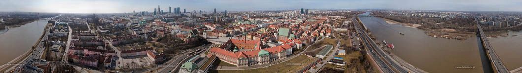 Imponująca panorama Warszawy wykonana z balonu i latawca 3