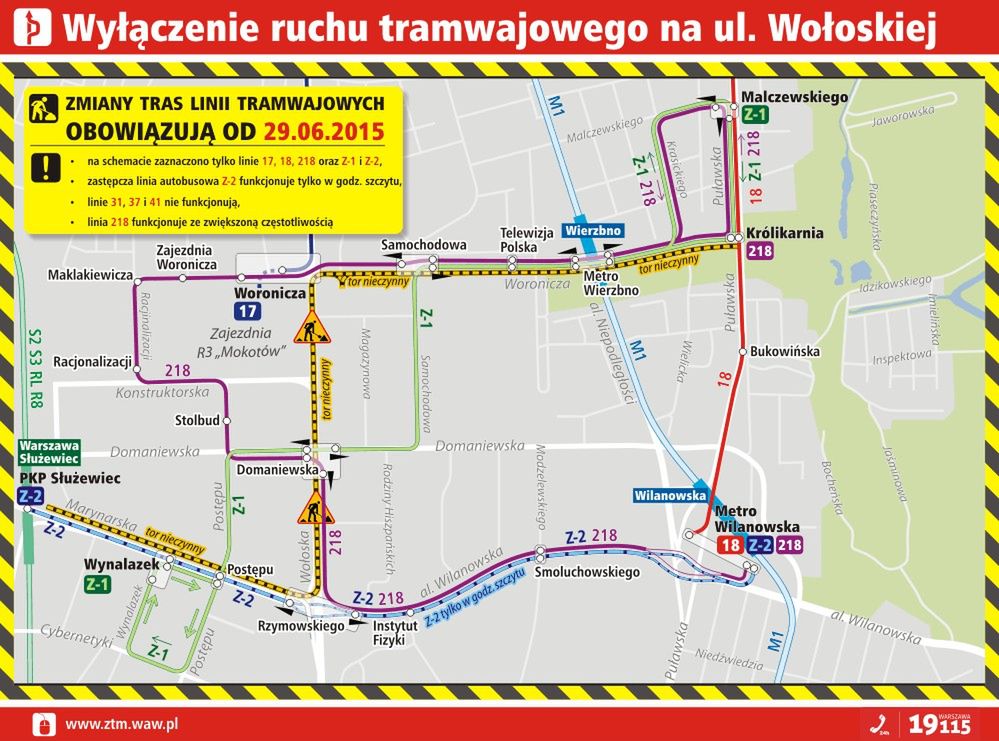 Służewiec i część Bemowa bez tramwajów. Do Mordoru tylko autobusem