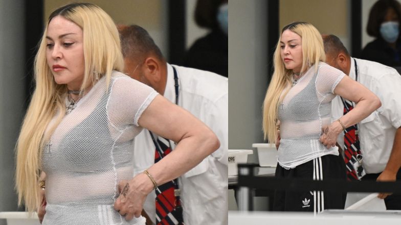 Madonna z synem na lotnisku