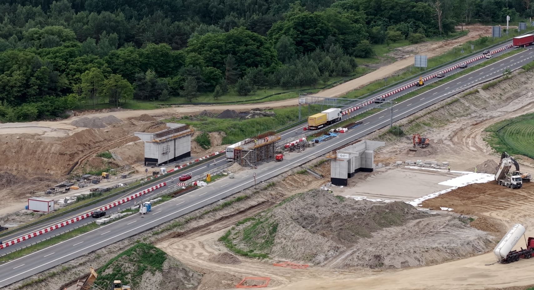 A6 Kołbaskowo, prace drogowe