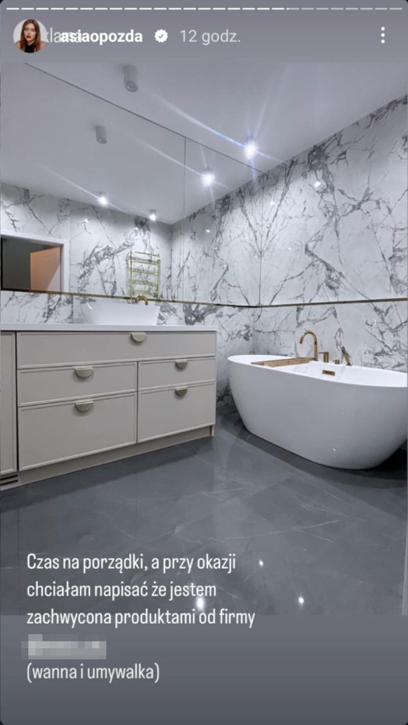 Joanna Opozda pokazała łazienkę
