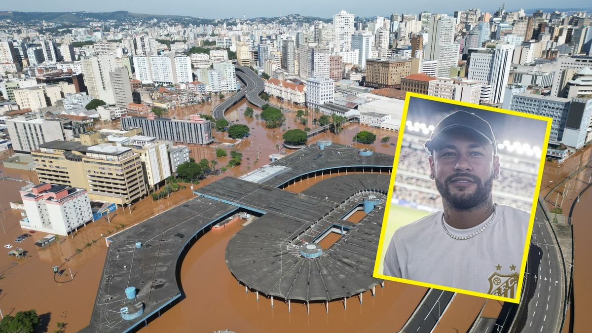 Na zdjęciu: powódź w Brazylii i Neymar