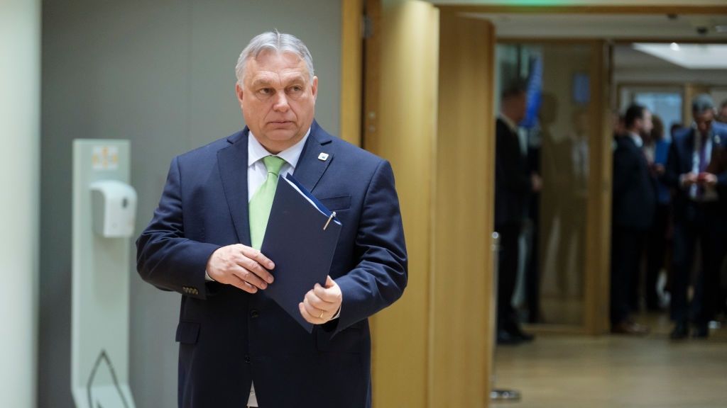 First Day Of An EU Leaders Summit
BRUSSELS, BELGIUM - MARCH 21: Hungarian Prime Minister Viktor Mihaly Orban arrives for an EU Leaders meeting in the Europa building, the EU Council headquarter on March 21, 2024 in Brussels, Belgium. Today EU leaders meet in Brussels to address Russia's war of aggression against Ukraine and the situation in the Middle East. The European Council will also focus on security and defence, including Europe's need to increase its overall defence readiness.(Thierry Monasse/Getty Images)
Thierry Monasse
defence, leader, march, summit, viktor orbán