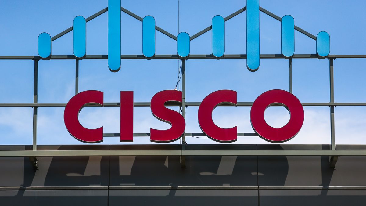 Cisco logo is seen on the Cisco Systems Poland office building in Krakow, Poland on June 6, 2022. Cisco Systems Poland is a leading manufacturer of telecommunications and network equipment in Poland. (Photo by Beata Zawrzel/NurPhoto via Getty Images)