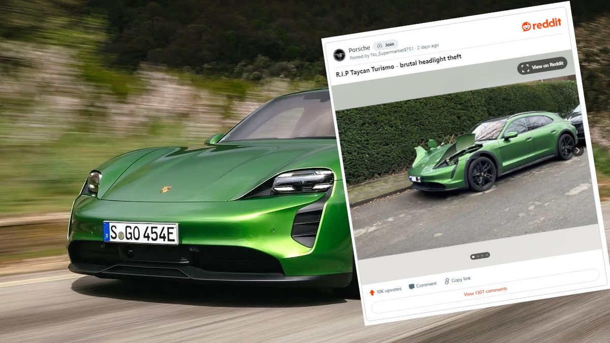 Przód taycana został doszczętnie zniszczony