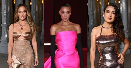 TŁUM gwiazd na LACMA Art + Film Gala 2022: obnażona Jennifer Lopez, posągowa Kim Kardashian, ściśnięta Salma Hayek (ZDJĘCIA)