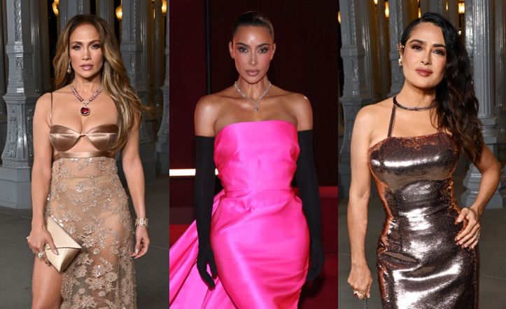 TŁUM gwiazd na LACMA Art + Film Gala 2022: obnażona Jennifer Lopez, posągowa Kim Kardashian, ściśnięta Salma Hayek (ZDJĘCIA)