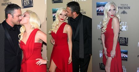 Lady Gaga całuje się z narzeczonym na ściance (ZDJĘCIA)