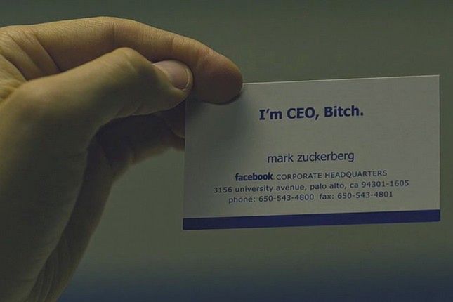Wizytówka Marka z filmu "The Social Network"
