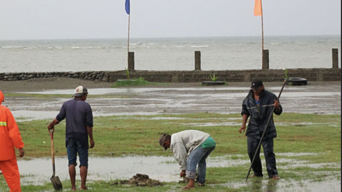 Wybrzeża Bajo de Masinloc, miejsc łowisk filipińskich rybaków