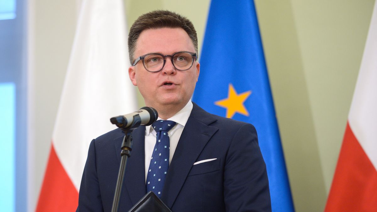 Warszawa, 27.03.2024. Marszałek Sejmu Szymon Hołownia podczas uroczystości wręczenia aktów powołania członkom Rady Ochrony Pracy XII kadencji, 27 bm. w Sejmie w Warszawie. (jm) PAP/Marcin Obara