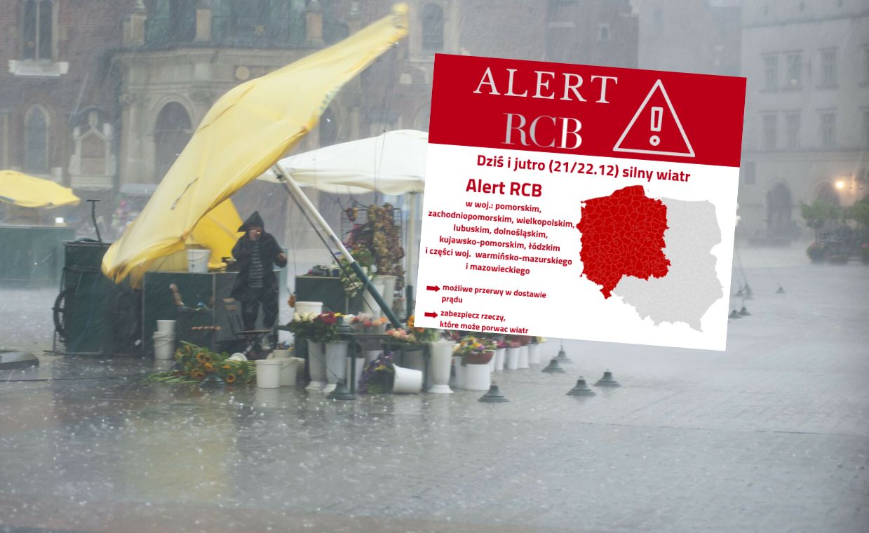 RCB rozsyła alerty. Będzie wiało 