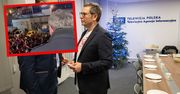 Gratulują Adamczykowi. Okrzyki przed siedzibą TVP