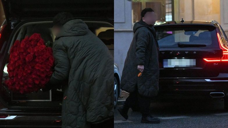 Małgorzata Foremniak załatwia sprawunki i wsiada do samochodu partnera