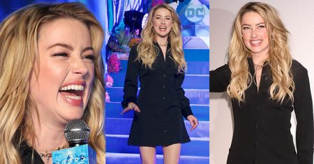 Rozbawiona Amber Heard promuje film w kusej sukience