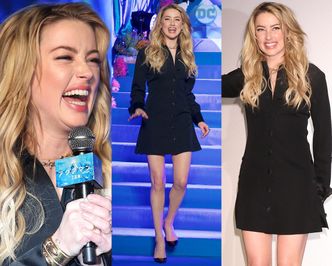 Rozbawiona Amber Heard promuje film w kusej sukience