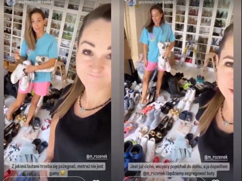 Małgorzata Rozenek w nowym domu robi porządki w garderobie