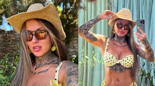 Osłonięta kapeluszem Deynn ODKRYWA wytatuowane ciało W BIKINI. Ibiza jej służy? (FOTO)