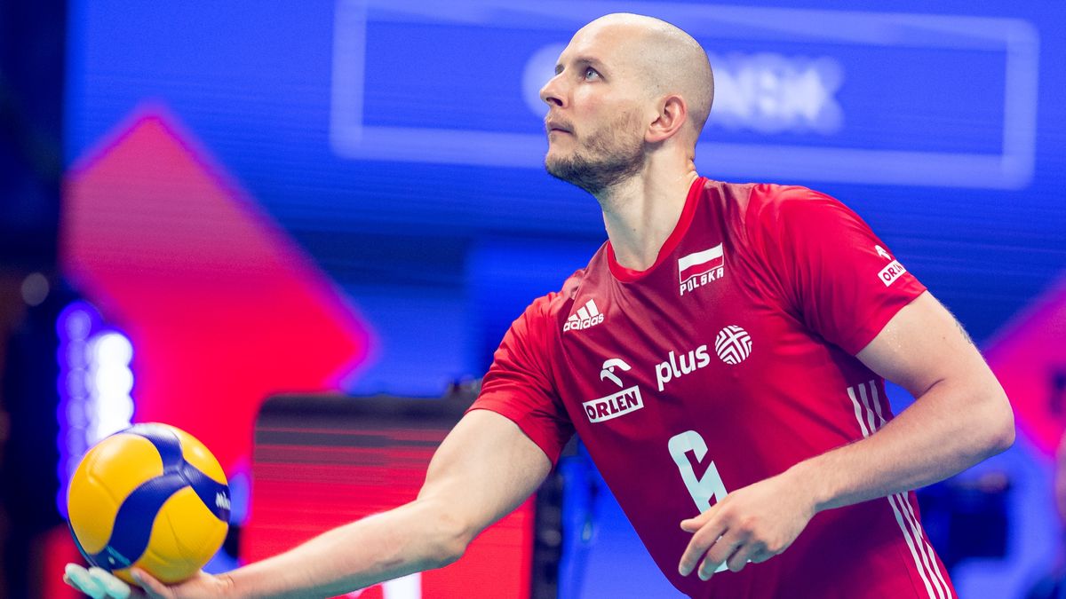 GDANSK, POLAND - JULY 10: Bartosz Kurek of Poland seen in action during the Men Volleyball Nations League match between Poland and Slovenia on July 10, 2022 in Gdansk, Poland. (Photo by Mateusz Slodkowski/DeFodi Images via Getty Images)