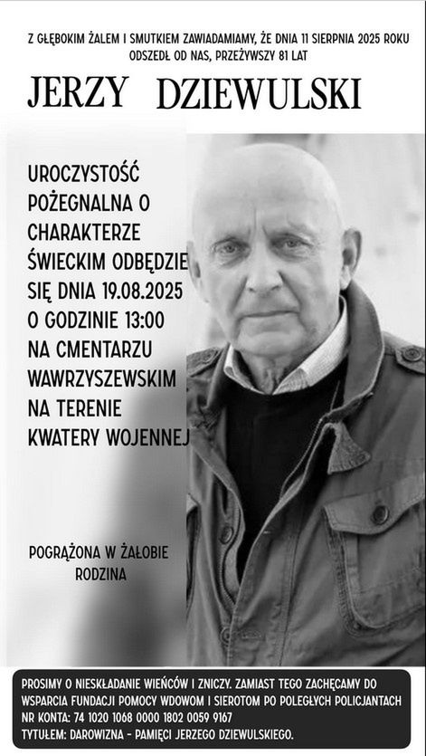 Pogrzeb Jerzego Dziewulskiego - szczegóły