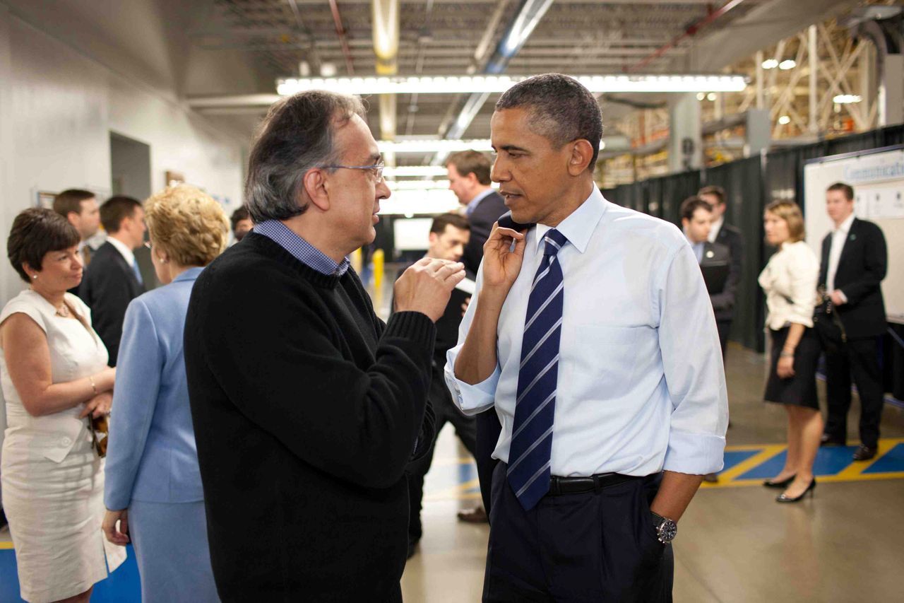 Sergio Marchionne i Barack Obama (fot. autoguide.com)