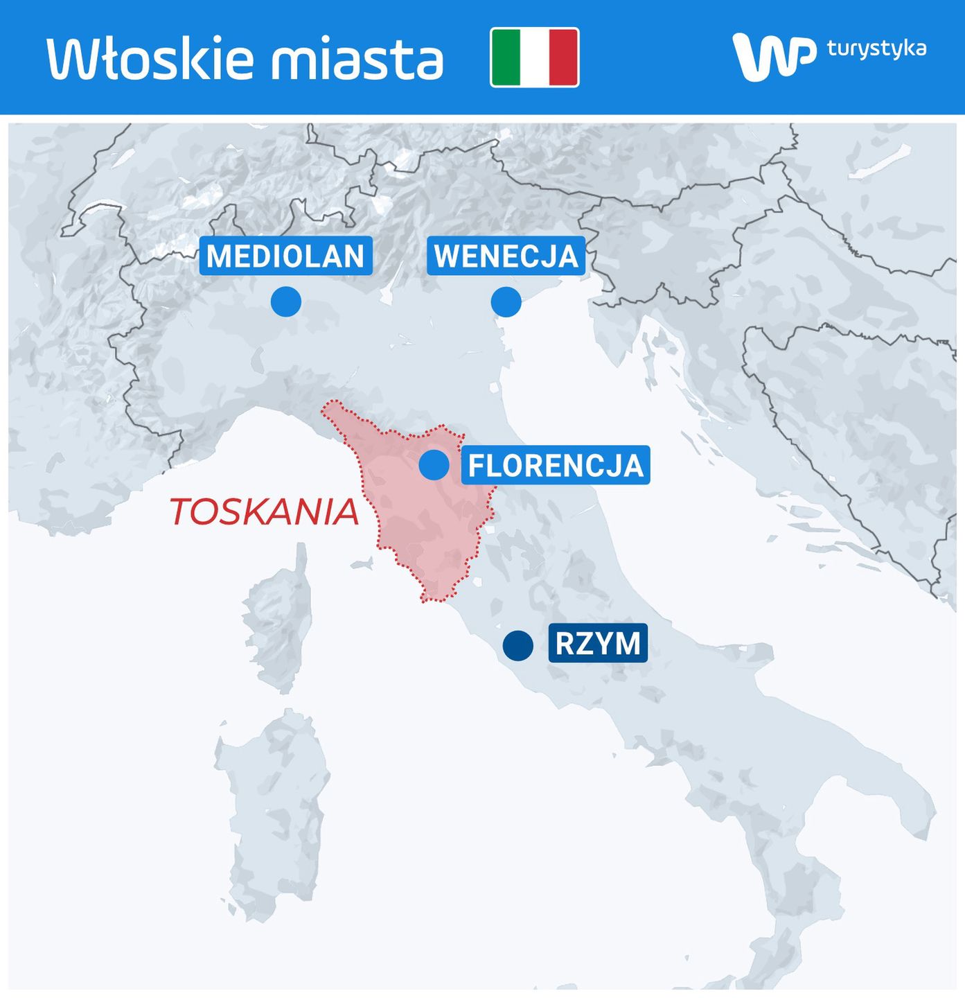 Florencja znajduje się w Toskanii 