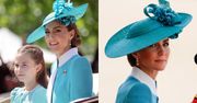 Rozpromieniona księżna Kate w turkusowym wdzianku zadaje szyku z całą rodziną na paradzie Trooping the Colour