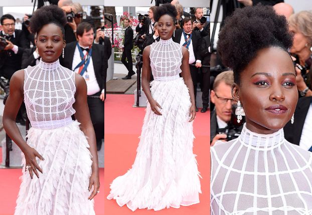 Anielska Lupita Nyong'o na czerwonym dywanie w Cannes