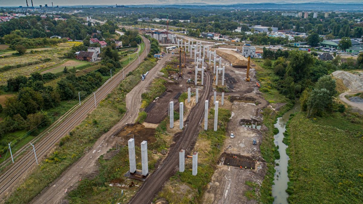 Budowa drogi S7 Widoma - Nowa Huta (sierpień 2024 r.)