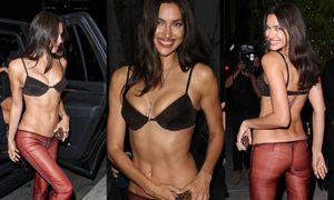 Irina Shayk imprezuje po pokazie Victoria's Secret w SAMYM STANIKU i prześwitujących spodniach (ZDJĘCIA)