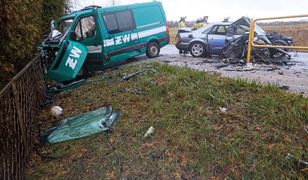 Pojazd Żandarmerii Wojskowej roztrzaskany. Groźny wypadek pod Piszem