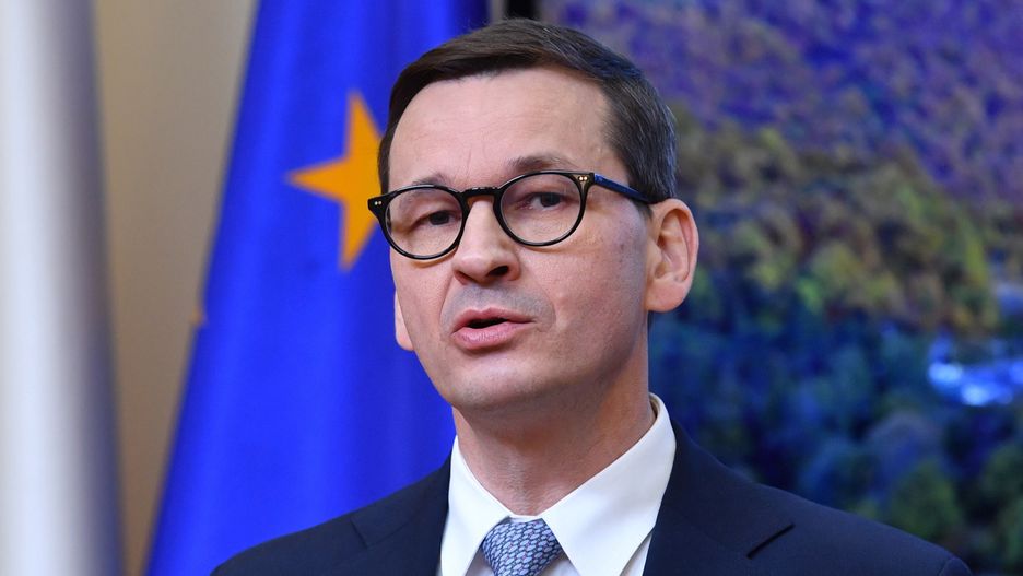Bruksela, Belgia, 25.05.2021. Premier RP Mateusz Morawiecki podczas konferencji prasowej po zakończeniu dwudniowego szczytu UE w Brukseli, 25 bm. (mr) PAP/Radek Pietruszka