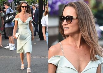 Pippa Middleton odsłania ramiona na Wimbledonie (ZDJĘCIA)