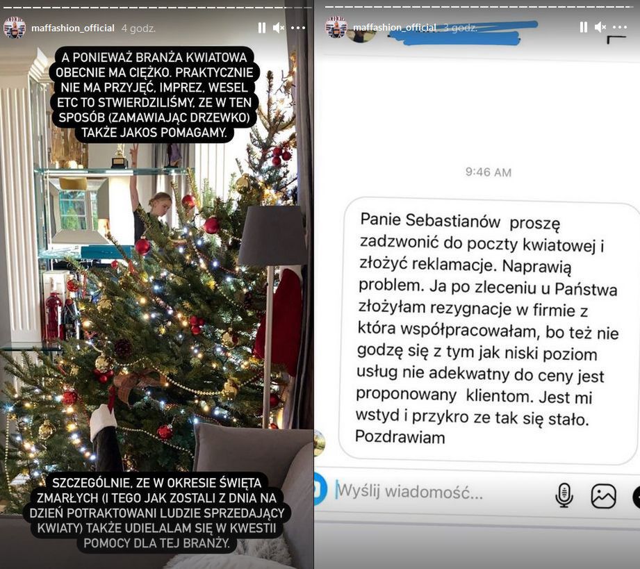 Maffashion jest niezadowolona z przystrojenia choinki