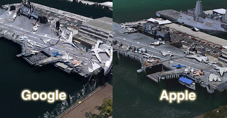 Starcie gigantów - porównanie map 3D Google'a i Apple'a