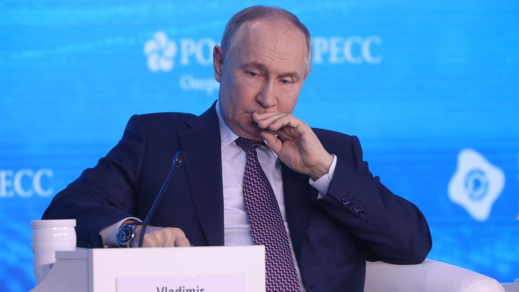 Russian President Vladimir Putin Participates in The Forum Of Future Technologies In Moscow
MOSCOW, RUSSIA - FEBRUARY 21: (RUSSIA OUT) Russian President Vladimir Putin grimases during the Forum of Future Technologies, February 21, 2025, in Moscow, Russia. Vladimir Putin announced his plans to meet U.S. President Donald Trump in the nearest future. (Photo by Contributor/Getty Images)
Contributor