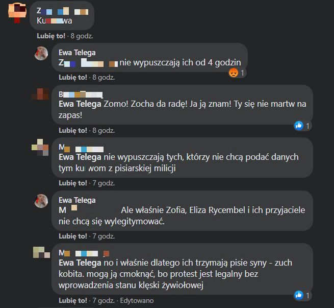 Ewa Telega pisze o zatrzymaniu córki, Zofii Domalik