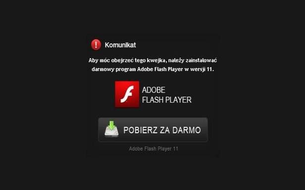 Reklama na Kwejk.pl. Następcy Pobieraczka żądają 98 złotych za Adobe Flash Playera 2