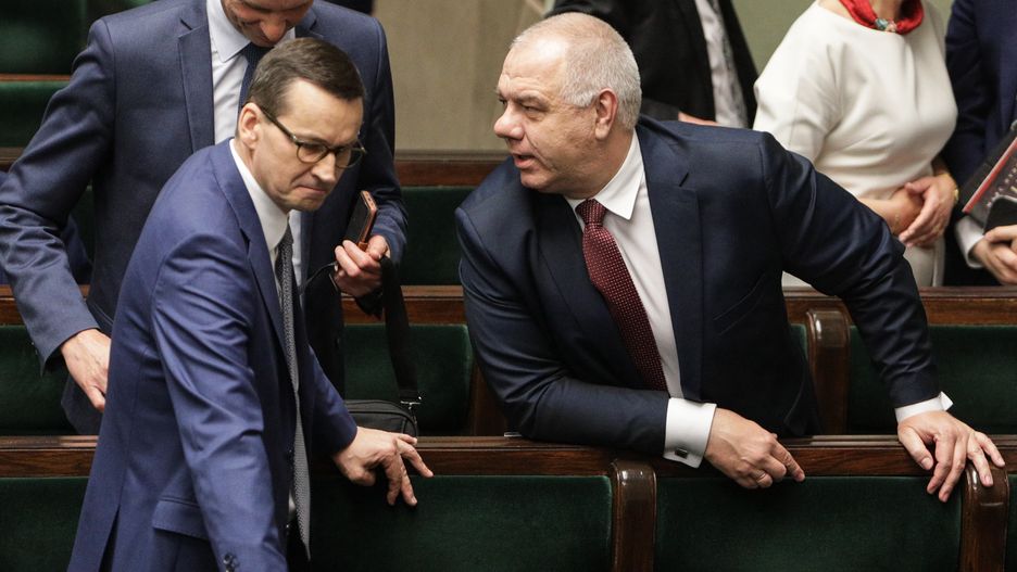 Premier Mateusz Morawiecki i minister aktywów państwowych Jacek Sasin